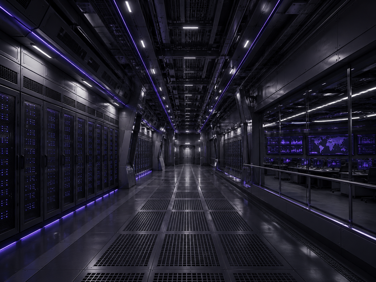 Space data center facility interior