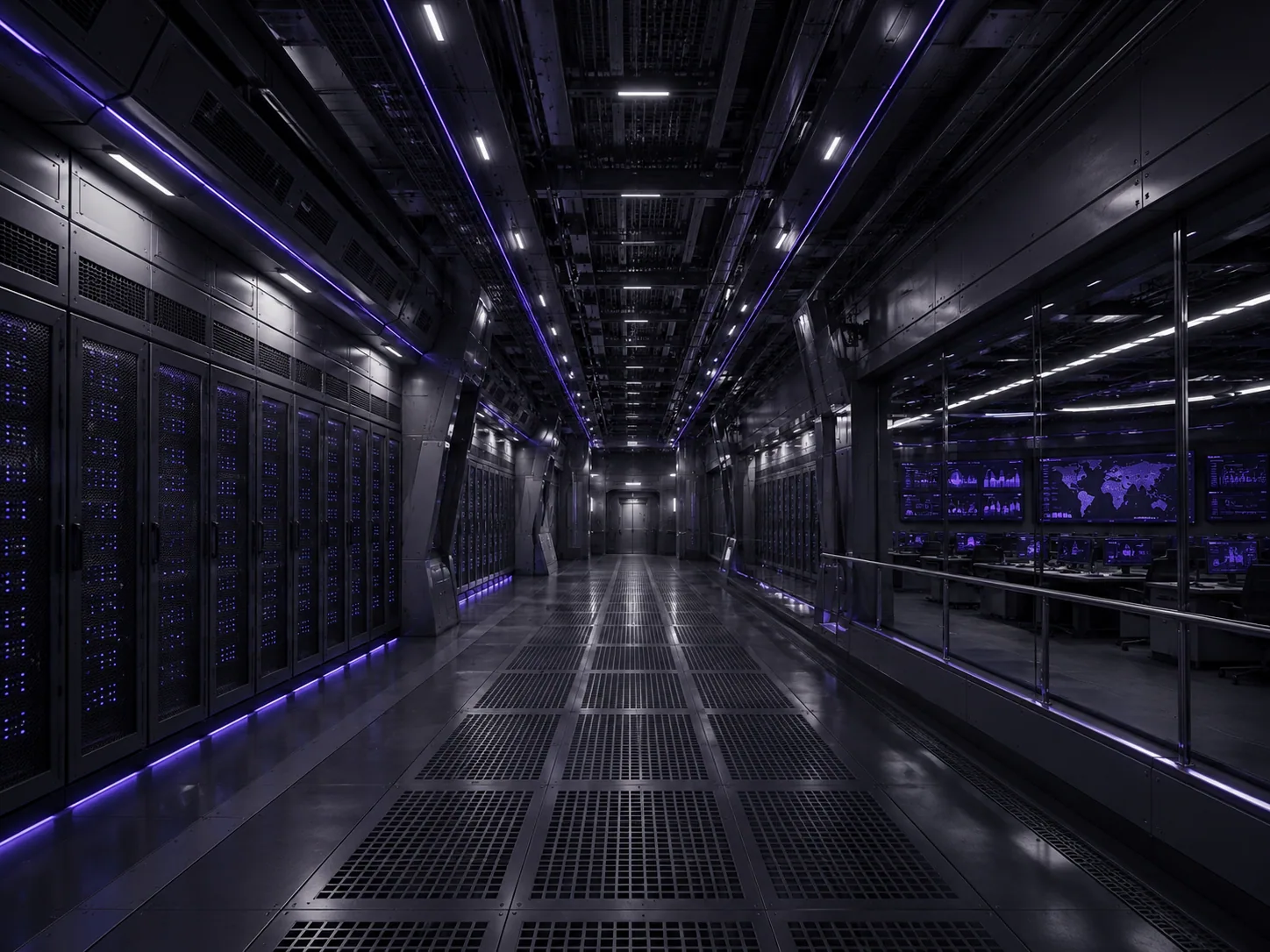Space data center facility interior